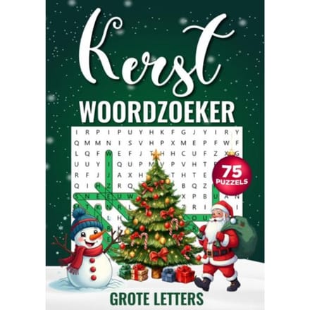 Woordzoeker Kerst - Grote Letters, 75 Puzzels Incl. Oplossingen - Woordzoeker Specialist