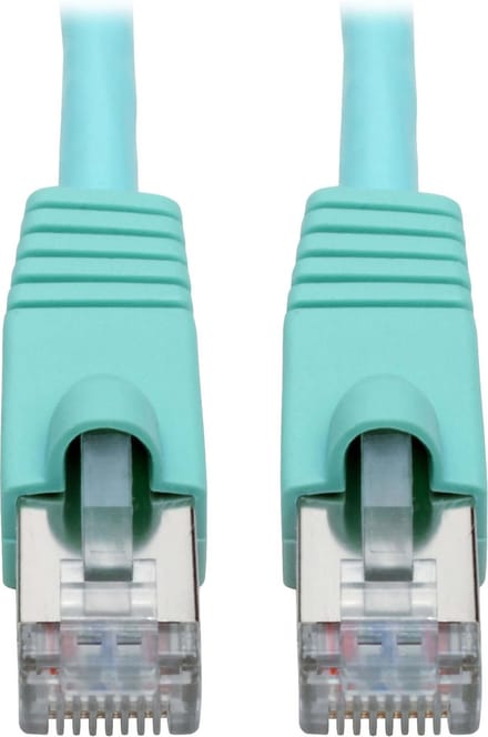 Tripp-Lite N262-003-AQ Cat6a 10G-Certified Snagless Shielded STP Network Patch Cable (RJ45 M/M), PoE, Aqua, 3 ft. TrippLite