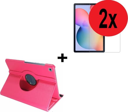 Samsung Galaxy Tab S6 Lite Hoesje - 10.4 inch - Samsung Galaxy Tab S6 Lite Screenprotector - Samsung Tab S6 Lite hoes Roze + 2x Screenprotector