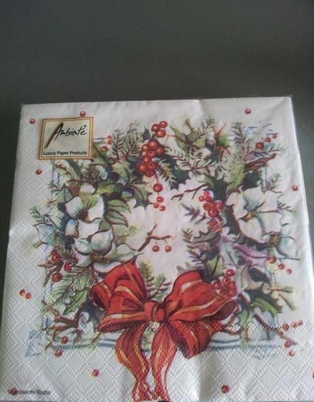 Servet met kerstkrans