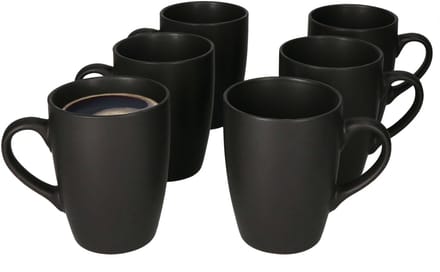 Set van 6 koffiemokken Lampart Nero zwart 340ml