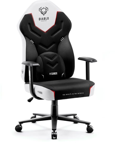 DIABLO CHAIRS - Gaming stoel X-Gamer 2.0 - Bureaustoel verstelbaar- Normale maat - Wit