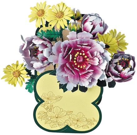 Bouwpakket 3D Model DIY Bloemenmand Magneet- gekleurd- metaal