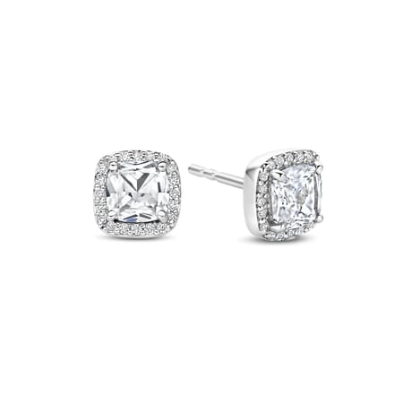 TI SENTO Dames Oorbellen - 925 zilver - Zirconia wit - 78029ZI
