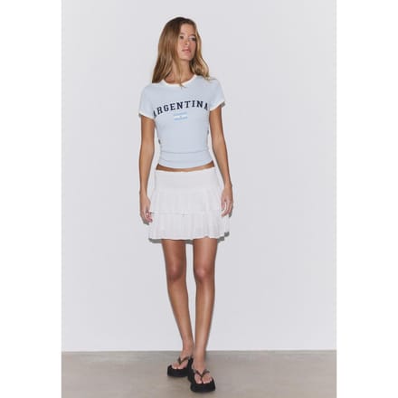Stradivarius Mini broekrok met volants  Wit M