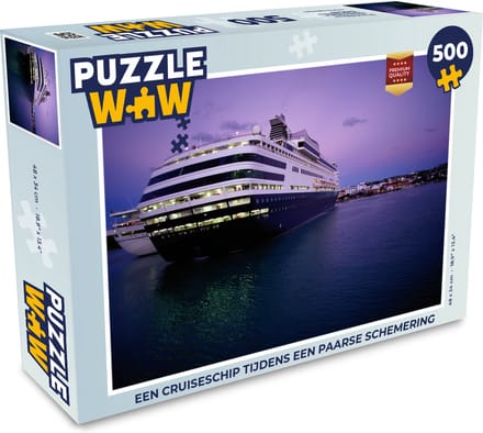 Puzzel Een cruiseschip tijdens een paarse schemering - Legpuzzel - Puzzel 500 stukjes