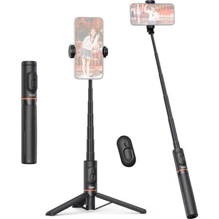 VRIG TP-17 Trépied Selfie Stick Extensible pour Téléphone Max. Longueur 75 cm avec obturateur à distance pour téléphone noir