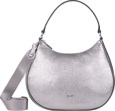 JOOP! Leren Schoudertas Splendere Aja Hobo Gun Zilverkleurig