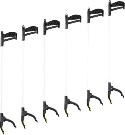 Afvalgrijper - Pakket van 12x stuks - met klemgreep - 76 cm - grijphulp - afvalprikker