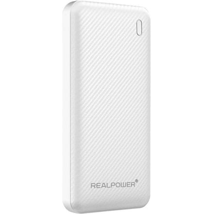 RealPower Powerbank 10000 mAh Fast Charge, SuperCharge, USB PD USB-A, USB-C Wit