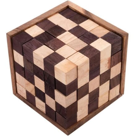 Puzzel - Engelhart - 125 houten blokjes - Moeilijkheidsgraad 4/5 - 25 stukjes - 14x14x14 cm groen
