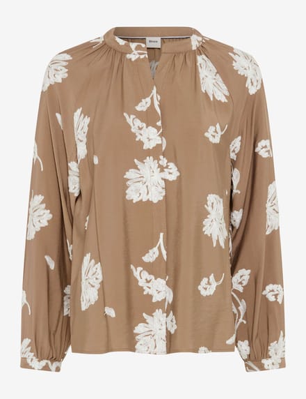 relaxed fit blouse met lange mouwen van viscosemix model 'VIVIAN'