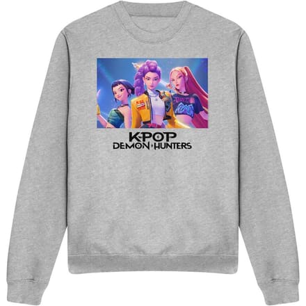 K-Pop Demon Hunters Unisex Volwassen Heroic Huntrix Huntr/X Sweatshirt (Heide Grijs)