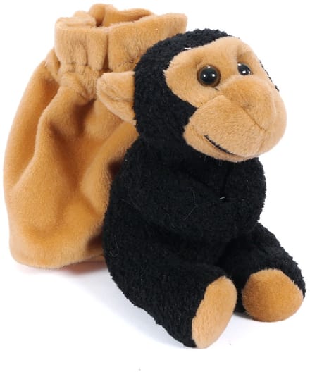 PIA Soft Toys - Pluche Chimpansee Knikkerzak - 12 cm