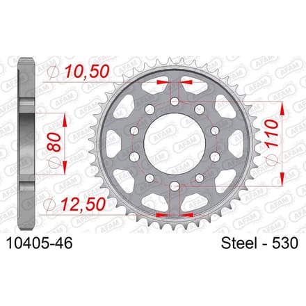 Stalen tandwiel Afam 530 46 dents