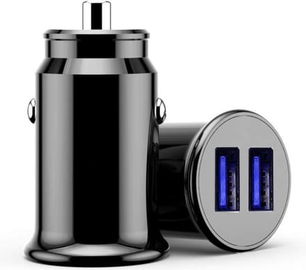 DutchOne Autolader USB 2 Poorten - Auto Oplader USB - Auto Lader - Sigarettenaansteker USB oplader auto - Zeer compact - 2.4A - Universeel - Zwart