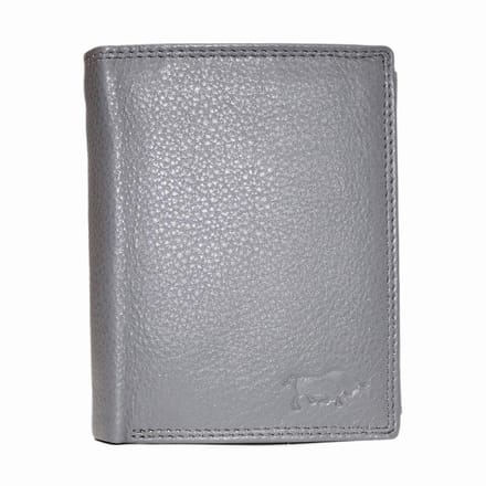 Grijze Euro Portemonnee Leer - Compact Leren Portemonnee Grijs