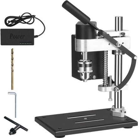 Mini Kit de support de perceuse d'établi avec étau, tige d'extension, accessoires de ponçage et de sciage, Variable US Plug Standard