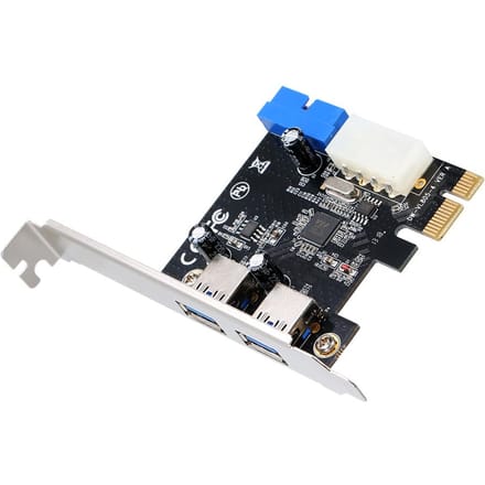 PCI-E naar USB 3.0-uitbreidingskaart 19-pins converter Extern 2-poorts USB 3.0 Dubbele USB 3.0-interface Voor