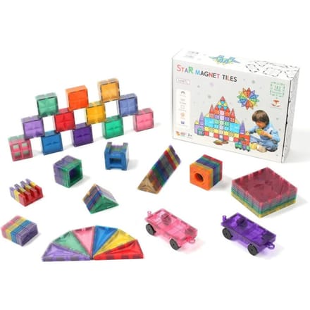 MNTL Magnetic Tiles Magnetische Tegels Rainbow sterren - XXXL set 182 delig A kwaliteit
