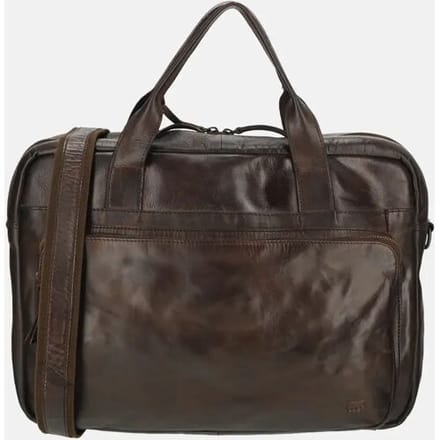Bear Design Cow Lavato Leren Laptoptas - 17 inch - Bruin