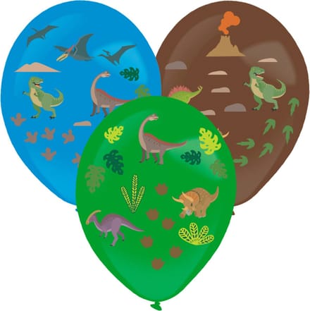 Amscan - Ballonnen met dinosaurus stickers