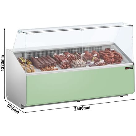 GGM Gastro Kühltheke - 2500mm - Frontblende Hellgrün