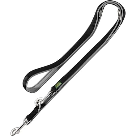 Hunter Trainingslijn Neopren Nylon Zwart&Grijs - Hondenriem - 200x2 cm