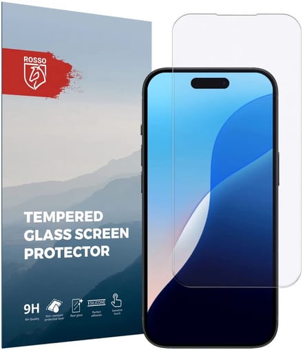 Rosso Screen Protector Geschikt voor Apple iPhone 16 | 9H Tempered Glass | Glasplaatje | Beschermlaag | Beschermglas | 9H Hardheid