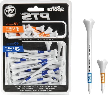 Golf Tees - Tees voor Golf - Golfen op de Baan - Kleurgecodeerd Lengte Systeem - 1-1/2 Inch - Wit