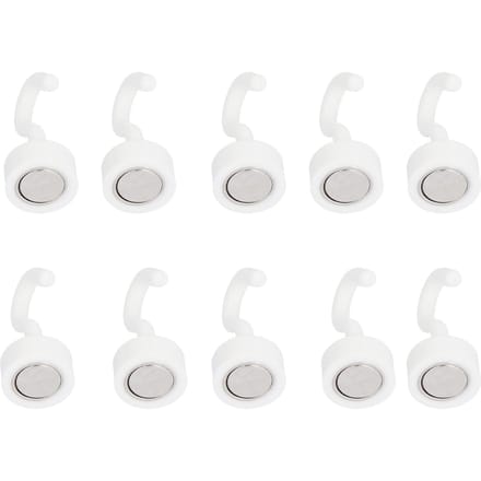 10 Stuks Magnetische Haak Set Wit Heavy Duty ABS Compacte Haken voor Koelkast Magnetron 11lb
