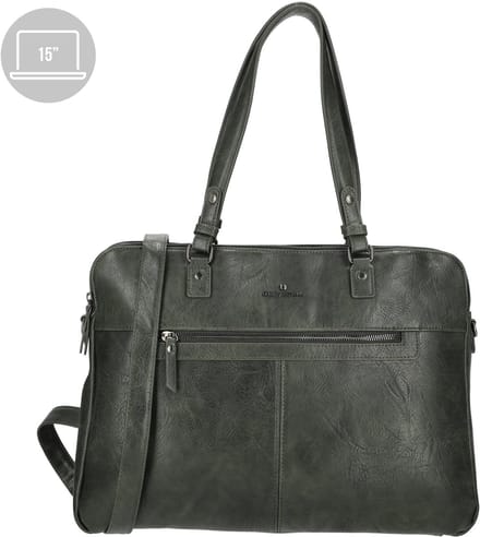Enrico Benetti Julia Dames Laptoptas 15 inch - 65038 - Olijf