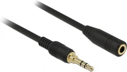 3,5mm Jack stereo audio slim kabel verlengkabel met extra ruimte / zwart - 2 meter
