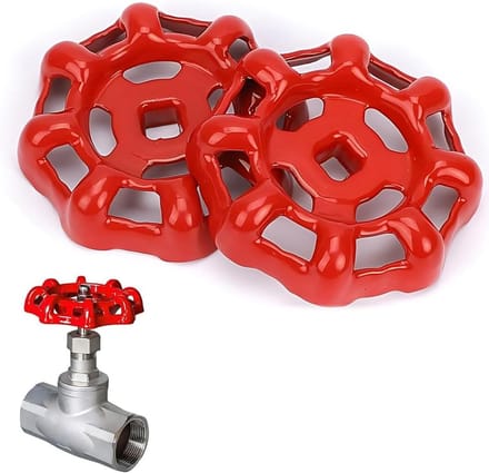 Metalen Afsluitventiel - Kraanonderdelen Set - Waterslang Reparatie - Gietijzer Gelakt - 2 Stuks - Rood