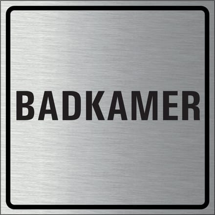 Badkamer bordje, geborsteld aluminium 100 x 100 mm