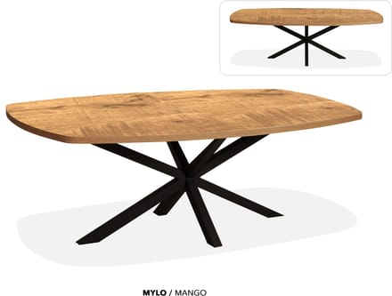 Maxfurn - Deens ovale uitschuiftafel 200/260cm | Zeer krasvast | Kleur: Mango