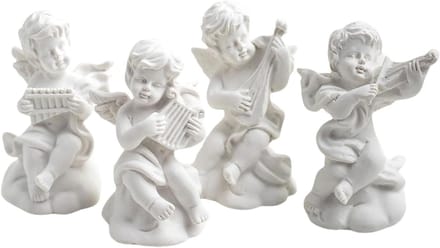 Engel Sieraden Houders - Decoratieve Ornamenten - Sieraden Presentatie - Set van 4 Stuks - 66 x 45 cm - Wit