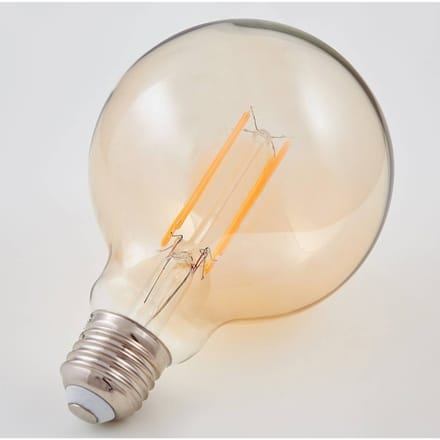 Lindby E27 LED-bolvormige lamp Filament 6W 500lm, amber 1.800K