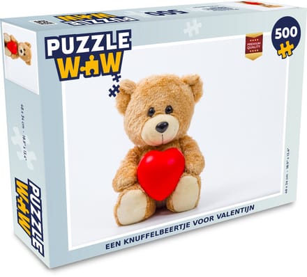 Puzzel Een knuffelbeertje voor valentijn - Legpuzzel - Puzzel 500 stukjes