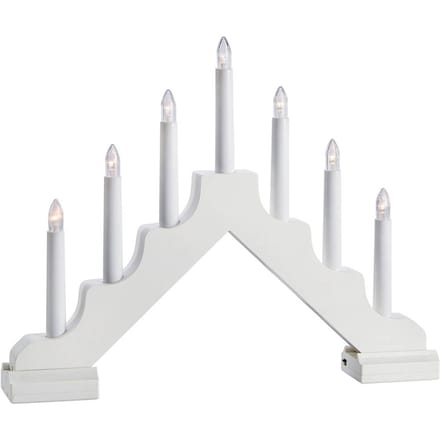 Markslöjd LED kandelaar Evelin van hout, 7-lamps wit