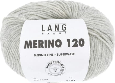 Lang Yarns Merino 120 - 223 lichtgrijs mix - Merinowol Garen