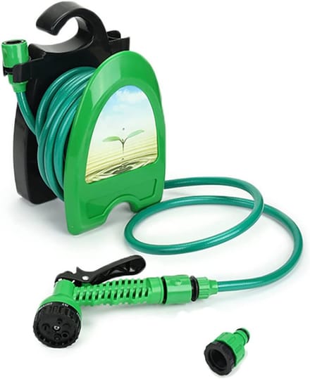 Tuinslang met haspel - Flexibele waterslang - Tuin en auto wassen - 7 sproeipatronen - 10 meter lengte - Groen