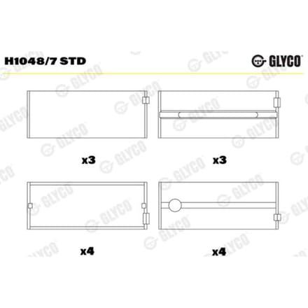 Hoofdlager GLYCO H1048/7 STD