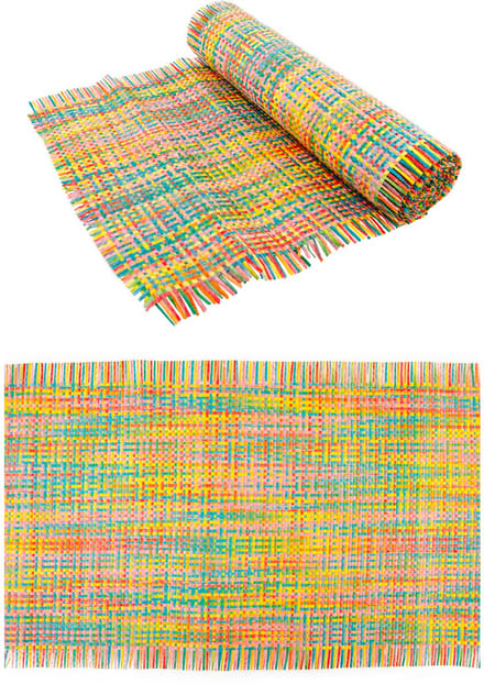 CHAKS - Multikleurige Rietmat Tafelloper 30 cm x 3 m voor Mexicaans Feest