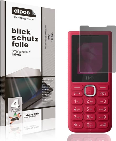 dipos – Matte Privacy Screenprotector geschikt voor HMD 102 2025 | Anti-Spy Beschermfolie