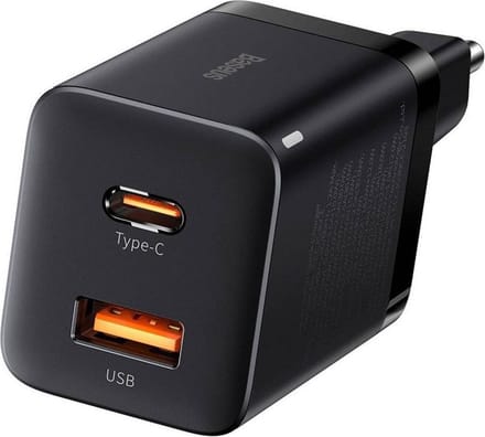 Netwerkoplader Baseus Super Si Pro, 30W, 3A, 1 x USB-A - 1 x USB-C, Zwart CCSUPP-E01