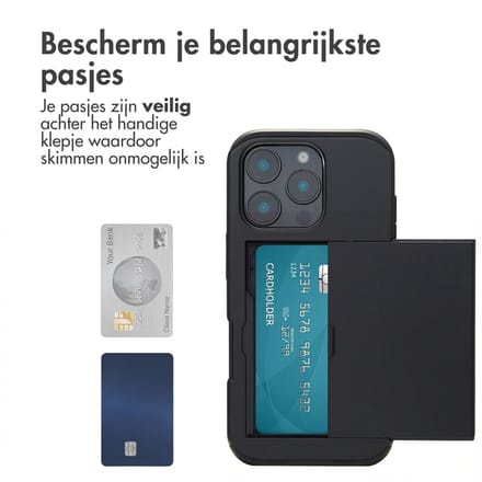 imoshion Hoesje met Pasjeshouder - Geschikt voor Apple iPhone 16 Pro - Zwart