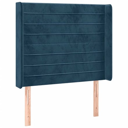 vidaXL - Hoofdbord - met - randen - 103x16x118/128 - cm - fluweel - donkerblauw