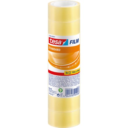 Plakband tesafilm® Standaard 10mx19mm transparant 8 rollen