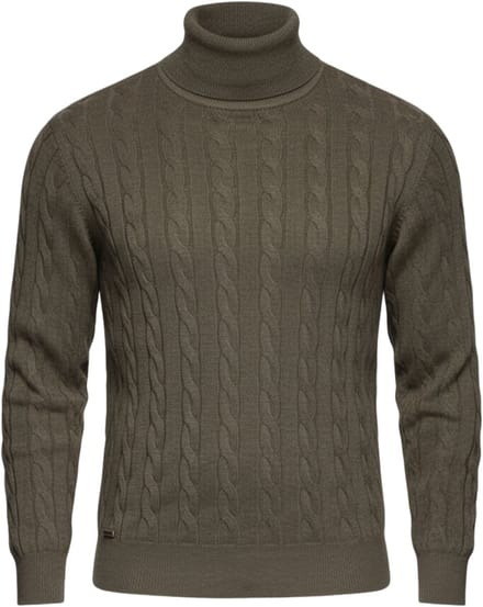 OMBRE Trui - Regular Fit - Katoen - Geen Sluiting Olijf M